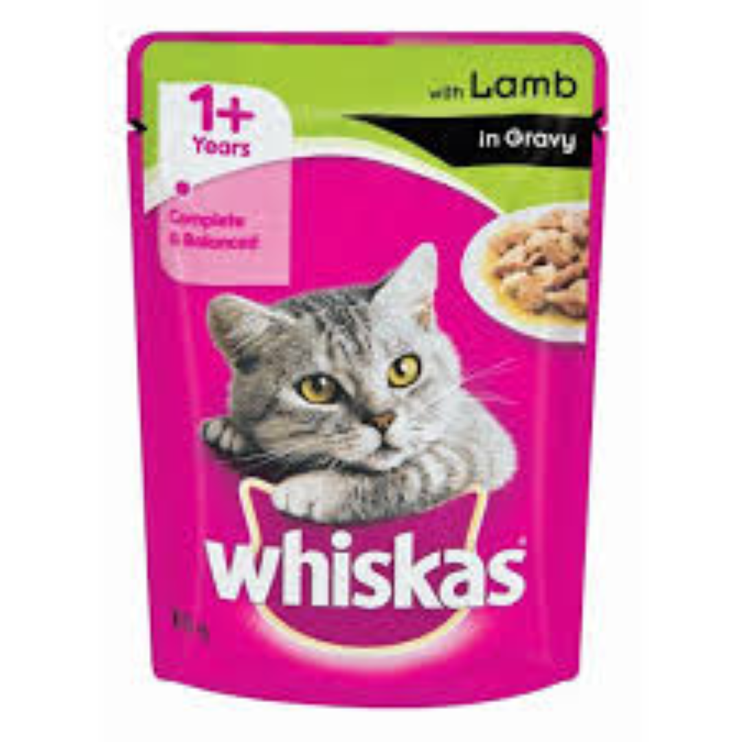 WHISKAS POUCH ADULT LAMB IN GRAVY 85G